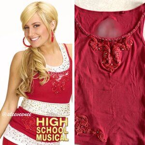 2000s Red Ribbed Embellished Cami ASO Sharpay Evans